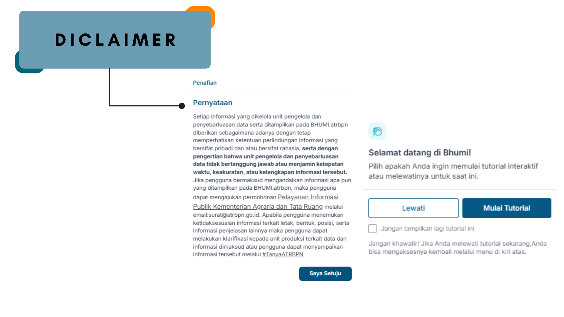 Gambar landing page aplikasi BHUMI ATR/BPN