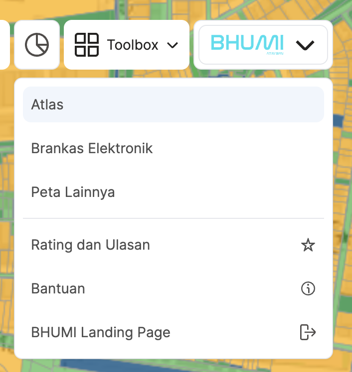 Gambar menu Atlas peta aplikasi BHUMI ATR/BPN