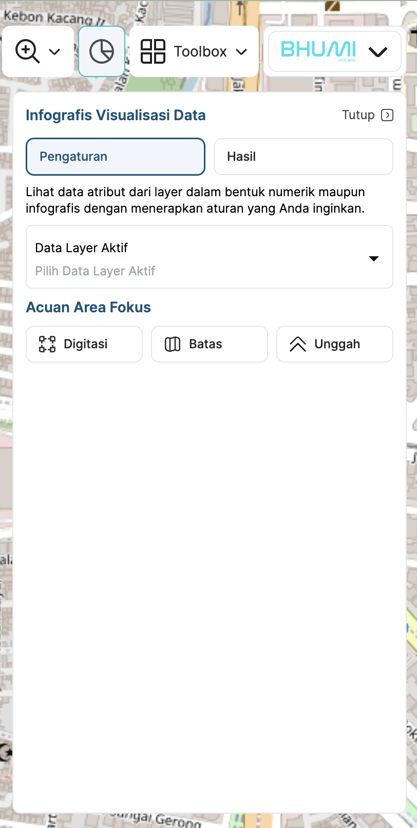 Gambar fitur infografis peta aplikasi BHUMI ATR/BPN